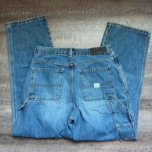 Bugle Boy Vintage Hip Hop Y2K Carpenter Jeans 34x32 Relaxed Fit Blue Denim